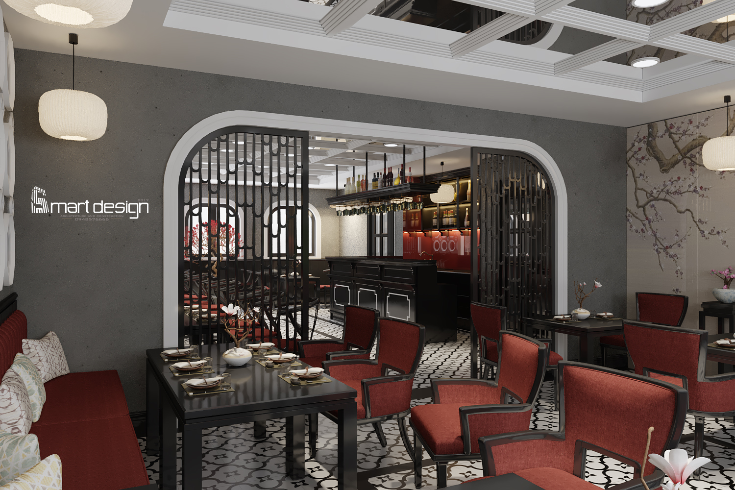 Thiết kế nội thất Nhà Hàng Phong cách Indochine tại Đức