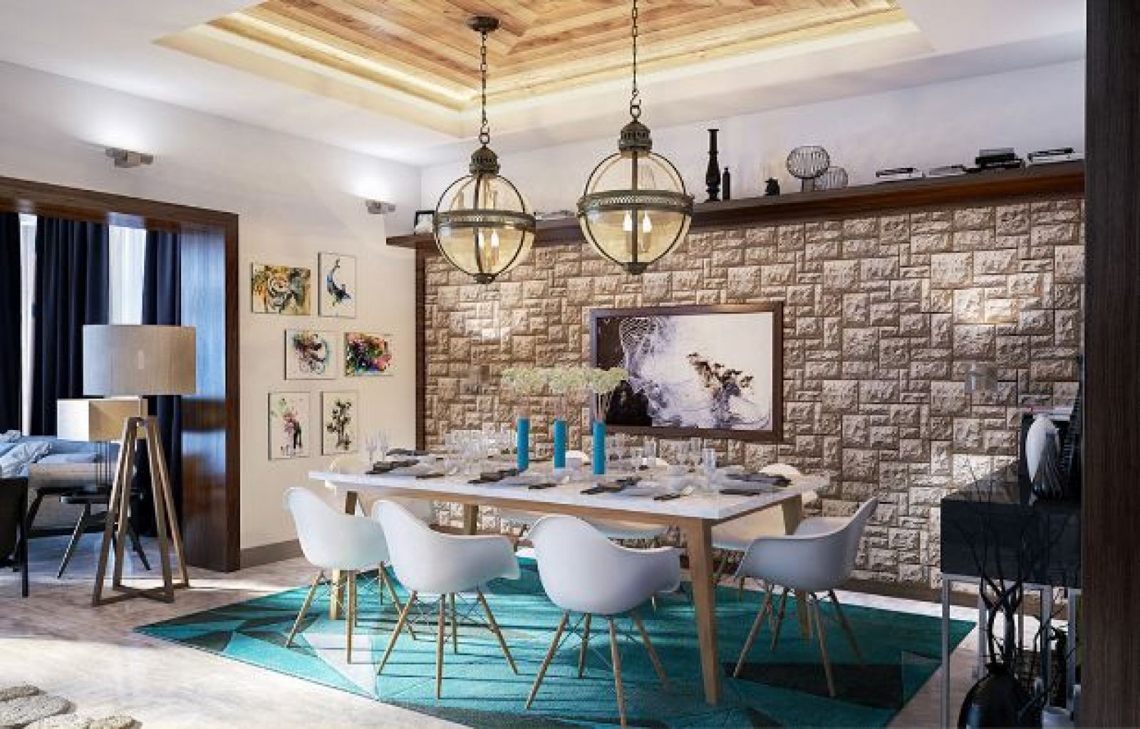Mẫu Nhà Bếp Đẹp Với Vách Ngăn Hot Nhất